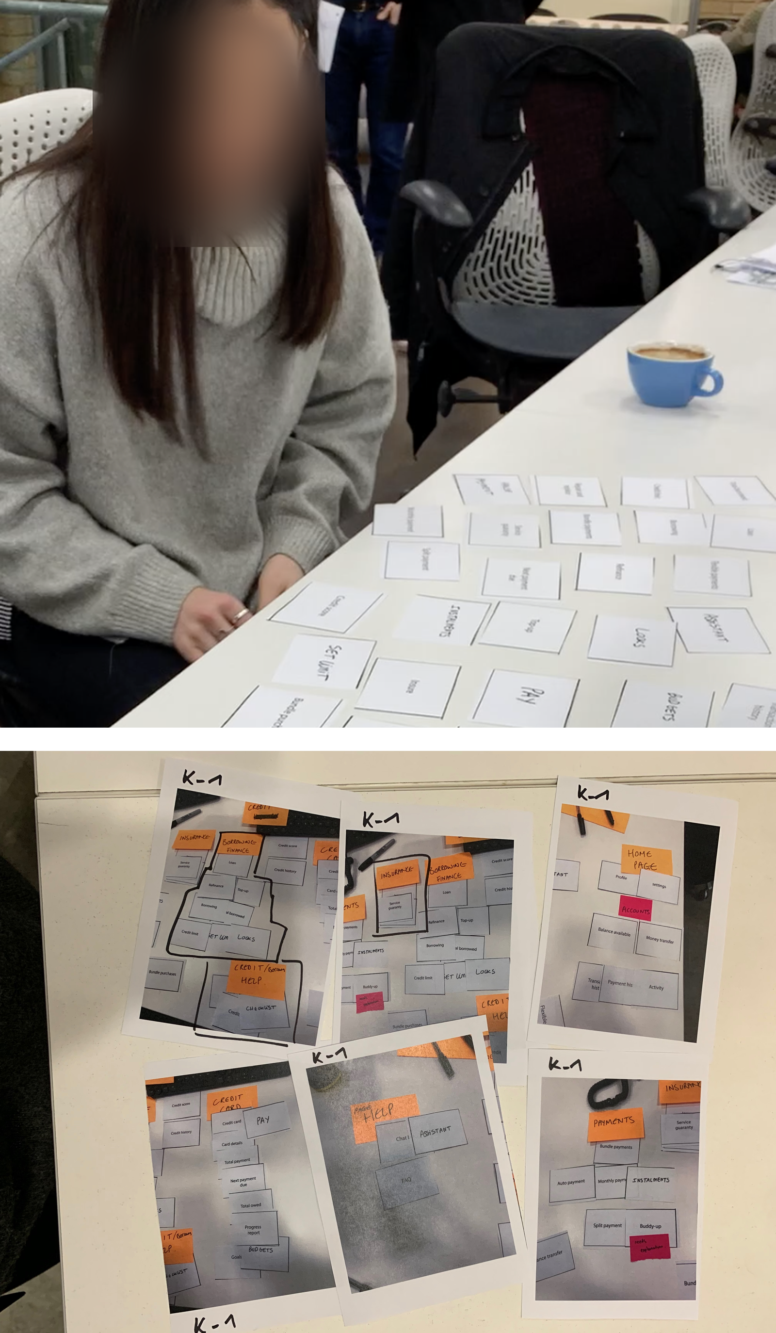 Anonymised card sort participant and terminology grouping artefacts